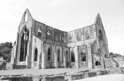 Tintern Abbey, reportedly the best-preserved medieval abbey in Wales.