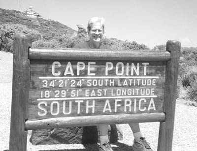Patt Lewis at Cape Point, South Africa.