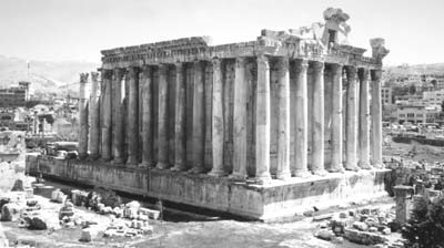 The Temple of Bacchus at Baalbek.