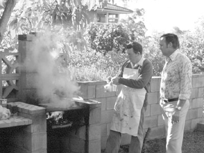 Backyard barbecue in a city suburb — an Aussie icon. 