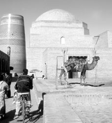 Street scene in the walled city of Khiva.