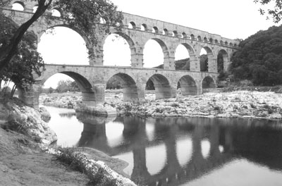 The 2,000-year-old mortarless Pont du Gard.