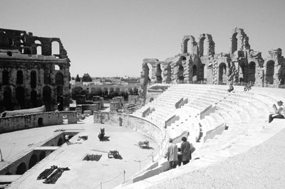 The well-preserved amphitheater at El Jem.