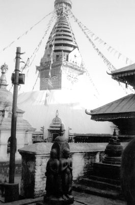 Swayambhunath Stupa, also known as the monkey temple.