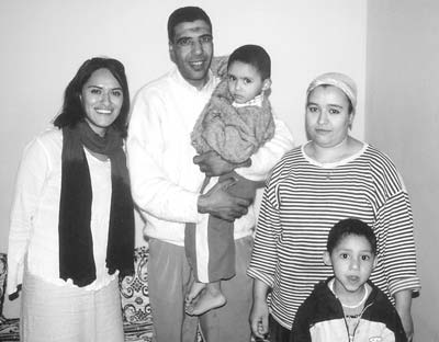 Heather with Abdelghani Tellami, his wife and their two children — Zagora. Photo: McPherson