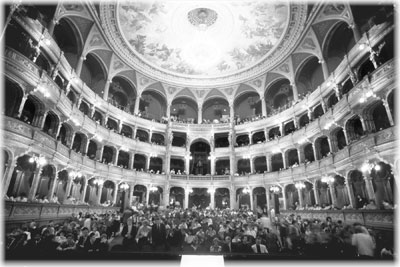 Interior of Budapest’s opera house. Photo courtesy of the Hungarian National Tourist Office