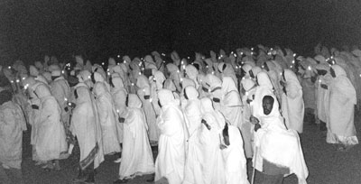 A processional of penitents — Axum, Ethiopia.