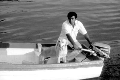 Fisherman and his dog in Antalya.