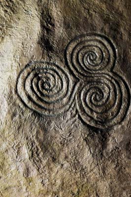 Detail of a carving at Newgrange.