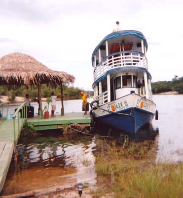 Arriving at the EcoPark Lodge by boat.