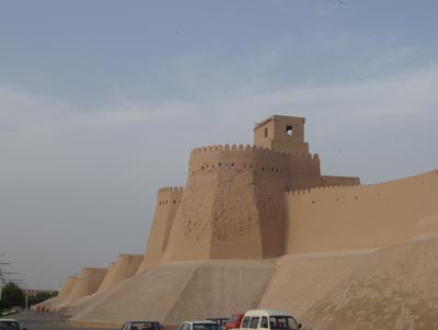 The Old City walls in Khiva.