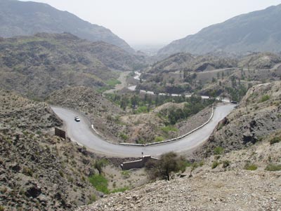 Khyber Pass road up from Pakistan.