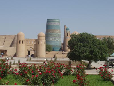 The unfinished minaret in Khiva.