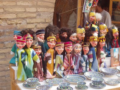 Pakistani-style puppets in Khiva.