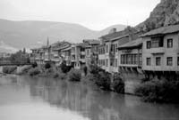 A row of restored timbered homes overlooking the Yesilirmak River in Amasya, Turkey. Photos: Kinney