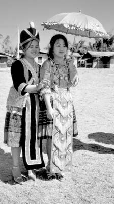 Girls at a makkhon (dating ceremony) in Phonesavanh.