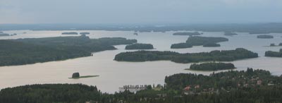 View of Kuopio from atop Puijo Tower.