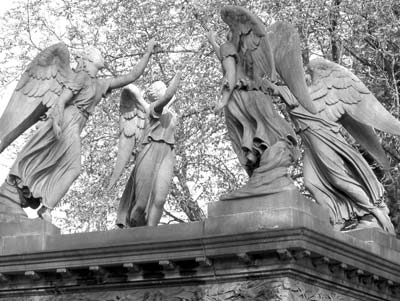 Funerary monuments and the grounds of Kensal Green.