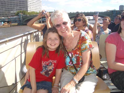 Michaela and “Mimi” (Dee) on the Thames River cruise.