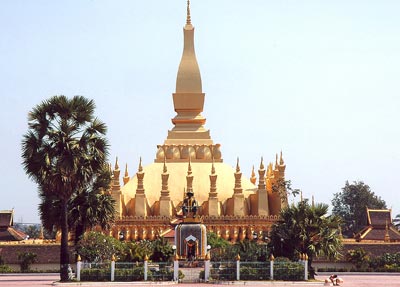 Pha That Luang is one of the biggest Buddhist temples in the world.