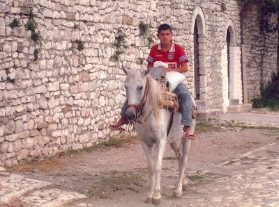 Typical mode of transportation at Rozafa Castle in Shkodra.