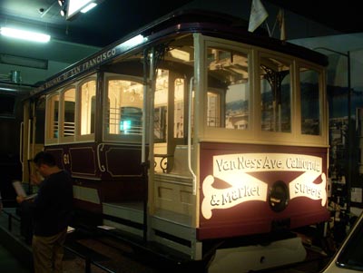 A retired Van Ness Avenue cable car was a surprise at Osaka's Modern Transportation Museum.