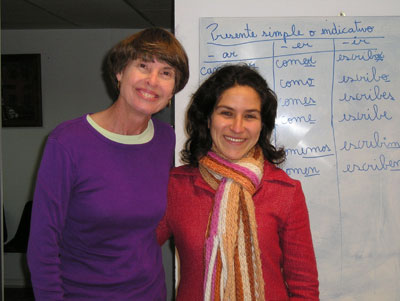 Nancy Tardy worked with her Spanish immersion teacher, Jennifer, to improve her language skills.