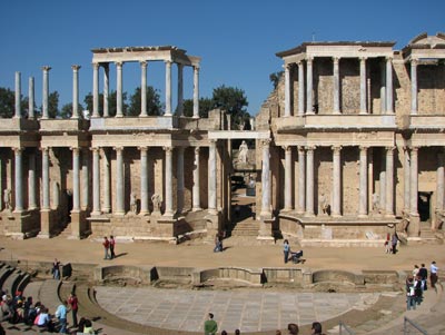 The remains of a Roman theater were a surprising sight in the Spanish city of Mérida.
