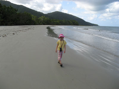 Sarah Couillard on the beach in Daintree National Park, Australia. Photos: Abeles