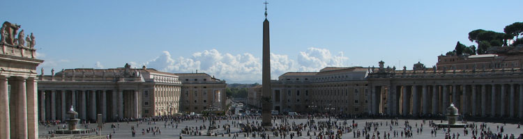 The Vatican’s Piazza San Pietro as seen from St. Peter’s Basilica.