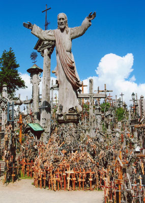The Hill of Crosses on the bank of the River Kulpe.