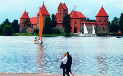 The island castle at Trakai.