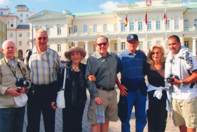 Our family group in front of the Presidential Palace in Vilnius. Left to right: Don Tremblay; Lili’s brother Anthony; Lili; Don and Lili’s son John; Lili’s brother John; John’s wife, Cindy, and their son, Michael.