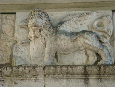 The winged lion of St. Mark, a symbol of the Venetian Republic.