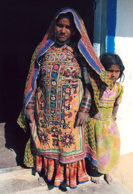 Woman and child in one of the tribal villages of northern Gujarat.