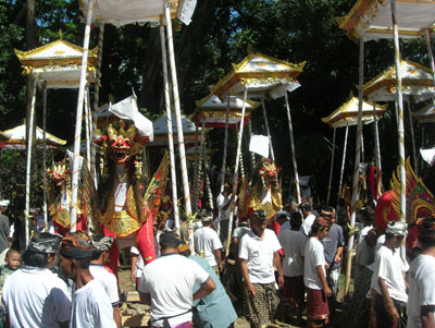 Hindu cremation ceremony in Ubud, Bali.