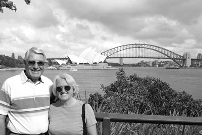 Ray and Wanda Bahde in Sydney Harbor.
