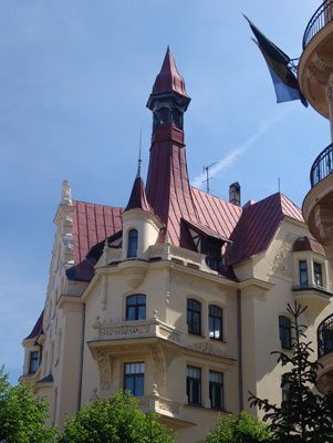 Beautifully restored gables and towers soar once again in Riga’s Art Nouveau district.