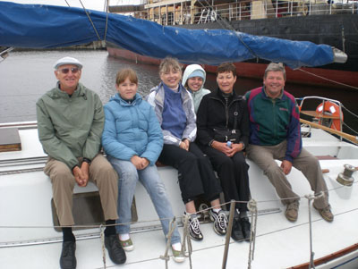 Left to right: Charles Swartz; a young friend of the family; Helen’s mother, Margi; Helen; Nita Swartz, and Helen’s grandfather, owner of the boat we went sailing on.