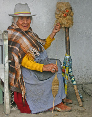 A weaver in one of the villages on the road to Ingapirca.