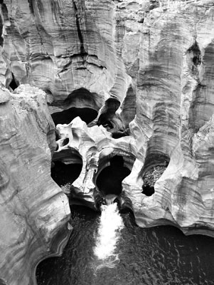 Stark designs created by water erosion — Blyde River. Photo: Maurice Black