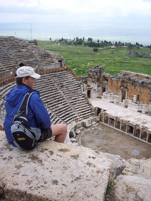 Randy viewing the second-century-BC theater at Hierapolis.