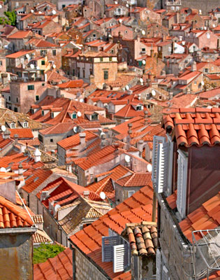Roof tops from City wall, Dubrovnik
