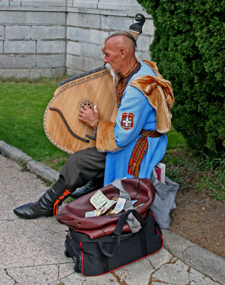 Musician at Tsar Nicholas II’s palace in Sevastopol, Ukraine.
