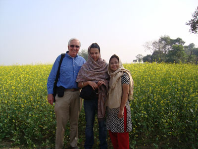 John Dwyer with his election observer partner and their interpreter in Rajshahi, Bangladesh, December “08.