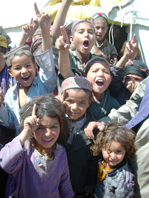 Children at a camp for Internally Displaced Persons (IDPs) near Herat, Afghanistan.  