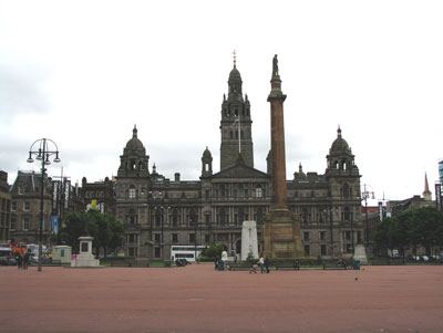George Square is the center of activities in Glasgow. The tourist office is there and it is where you can catch any of the hop-on/hop-off tour buses.