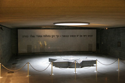 The sobering shrine in the Holocaust Museum.