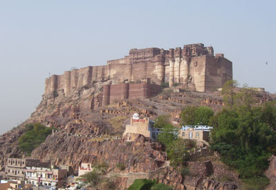 Meherangarh Fort dominates the city of Jodhpur.