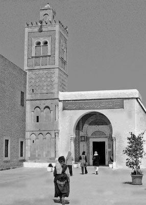 The Zaouia of Sidi Sahab in Kairouan and its recognizable minaret. Photo: Patten